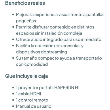 Proyector portátil HAPPRUN Full HD 1080P con Bluetooth y altavoces integrados 🌐 - Img 127582004