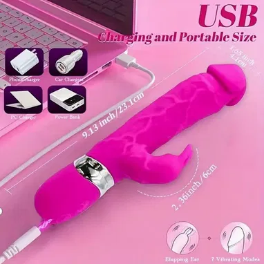 Vibrador recargable de silicona con doble estimulación - Img 124162579
