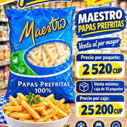 Papas prefritas Maestro 1kg, Papas Fritas TOTAS 130g, Jugos La Estancia 200ml - Img 58376690