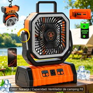 Ventilador Oscilante de Camping de 20000mAh con Linterna LED, Recargable - Img 58073703