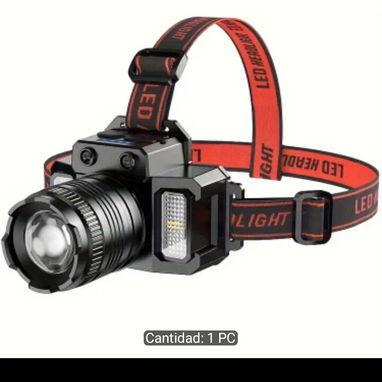 Lampara frontal led para cabeza recargable con zoom - 2/2