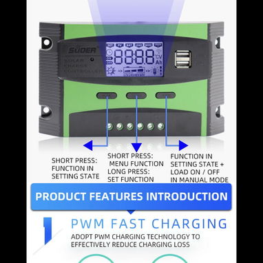 Controlador de carga solar pwm 12/24v 20 amp con domicilio incluido en municipios céntricos de la habana - Img 121286691