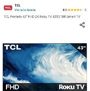 Smartv 43" TCL Roku TV, FULL HD,sin bisel,LED, HDMI, USB, nuevo, sellado,con garantía, transporte,papel de aduana, últim - Img 45929006