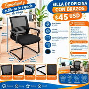 ‼️SILLA DE OFICINA CON BRAZOS‼️ - Img 57276448