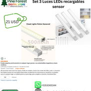 - Set de 3 Luces LED con sensor de movimiento USB Recargables - Img 55410463