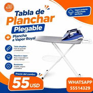 TABLA DE PLANCHAR PLEGABLE+ PLANCHA A VAPOR ROYAL, ENTREGA DE FACTURA, VARIEDAD DE OFERTAS DE COMBOS - Img 56545036