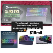 Teclado Gaming mecánico, switcher azules, teclas desmontables. Poco uso, en su caja - Img 56017750