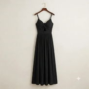 Vestido Maxi de Lino con Detalle Torcido y Cutout - Cupshe Talla XL - Img 57879043