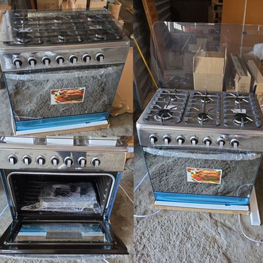 Cocina de Gas con horno 6 quemadores Rudenkov Tapa de Cristal, Frente espejo, Magneto precio $350 USD Transporte gratis - Img 120319706