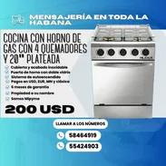 🍳 COCINA CON HORNO DE GAS CON 4 QUEMADORES Y 20" PLATEADA 🍳  💰 Precio: $ 200 USD - Img 55607708