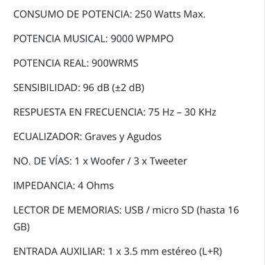 Bocina 15” amplificada Marca: BUCHANAN'S MASTER *9000W PMPO* 4.1 *MODELO MAHM PLUS - Img 123678035
