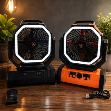 Ventilador Recargable de 20,000 mAh con Luz LED Integrada - Img 126230959