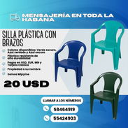 ✨ SILLA PLÁSTICA CON BRAZOS* — $*20 USD - Img 55740279