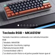 Teclado RGB - MKA610W. Nuevo - Img 50095886