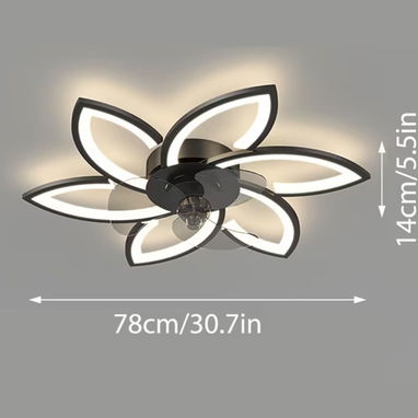 LÁMPARA DE FLOR DORADA CON VENTILADOR - 7/8