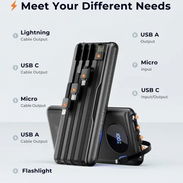 Power Bank JOYFAR 10,000mAh 22.5W con Cables Integrados - Img 53230301