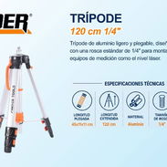 Trípode 120cm para Equipos de medición/Nivel Láser - Img 57518614