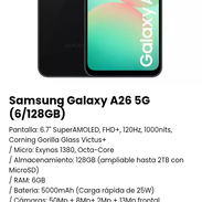 Samsung Galaxy A26 5G (6/128GB). Nuevo con garantía - Img 50687893