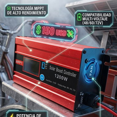 ¡Lleva tu triciclo eléctrico al siguiente nivel con el Solar Boost Controller MPPT de 1200W! 🚀⚡ Wa.me/+5354260323 ☎️‼️☎ - Img 125220446