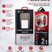 CARGADOR PARA CELULAR DOBLE SALIDA CON CABLE - Img 45481131