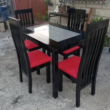 Juegos de Comedor de Madera Sólida y Cristal (Mesa + Sillas) - Img 119207856