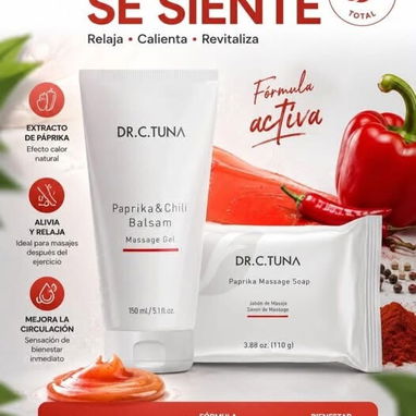 Dúo Jabón y Gel de Paprika 🌶️ de FARMASI.Para reafirmar y tonificar la piel,reduce estrías,celulitis y para circulación - 5/7