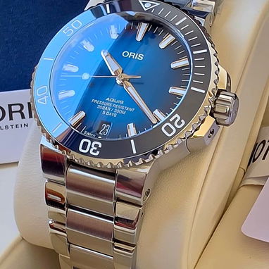 🔵  ¡ estreno !  🔵 🕰oris aquis date movimiento calibre 400 automático suizo de manufactura propia - Img 121061611