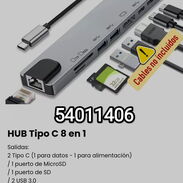 !!New HUB Tipo C 8 en 1// 2 Tipo C (1 para datos - 1 para alimentación) / 1 puerto de MicroSD / 1 puerto de SD...!!! - Img 45490762