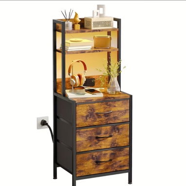 Estante de metal y madera / mesa de noche de pared (venta por pieza) - 9/10