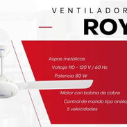 Ventilador de techo marca Royal •3 Aspas Metálicas - Img 55627706