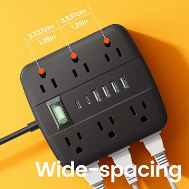 Regleta Eléctrica 18 en 1 con Puertos USB y Tipo-C – 5 Pies - 2/6