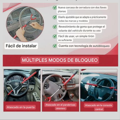 OFERTA: Tranques (cerradura, candado) antirrobo de tim贸n para carros (autos, coches). 5000 MN. 馃崁Lid@馃崈馃摬50013590 - Img 121063856