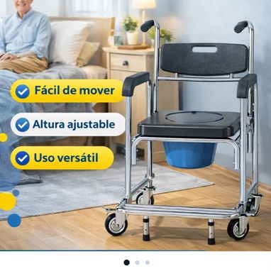 Silla sanitaria de ruedas, colchón antiescaras, sillón de ruedas, bastón, andador. - Img 127603584
