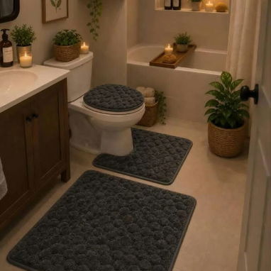 Juego de 3 alfombras de baño antideslizante - 9/10