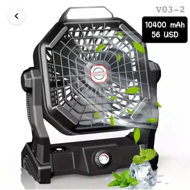 Ventiladores recargables con lámpara y puerto para cargar celulares - Img 121618983