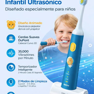 -Cepillo Dental Eléctrico Infantil Ultrasónico - Img 123265980