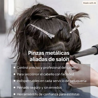 Pinzas Metálicas para Peluquería | 24 Unidades | Tipo Caimán | 14 USD - 3/3