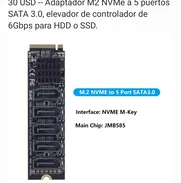 Tarjeta M2 NVMe a 5 puertos SATA - Img 49340508