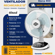 Ventilador Recargable De Mesa (Marca EKO) - Img 58230688