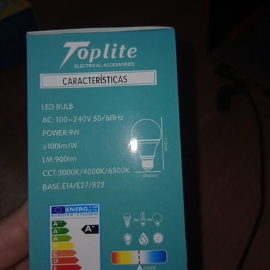 Bombillo LED 9W Toplite Blanco Frío 6500K 900lm, Bombillo Toplite LED 9W 6500K Blanco Frío 900lm VPT# - Img 127621611