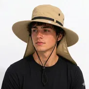 Pachanga con solapa cubre cuello. Sombrero para la playa y protegerse del sol - Img 55814660