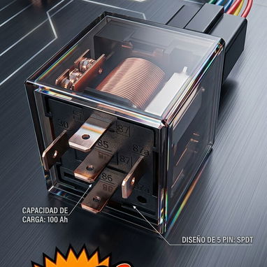 RELAYS DE ALTO CONSUMO DE 5 PATAS Y 100 Ah con sus bases para instalaciones electricas en autos,motos ,para sus claxon , - Img 123360495
