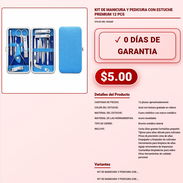 KIT DE MANICURA Y PEDICURA CON ESTUCHE PREMIUM 12 PCS . - Img 57926181
