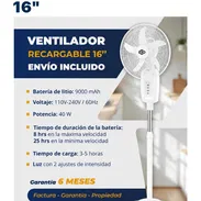 Ventilador recargable de pedestal 16" - Img 55619236