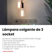 Lámpara colgante de 3 socket estilo vintage. No incluye los bombillos - Img 56951421
