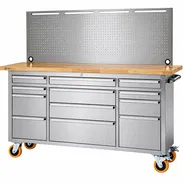 Trinity 72 inch Stainless Steel Rolling Workbench Heavy Duty Garage Tool Storage Brand New - Img 57613807