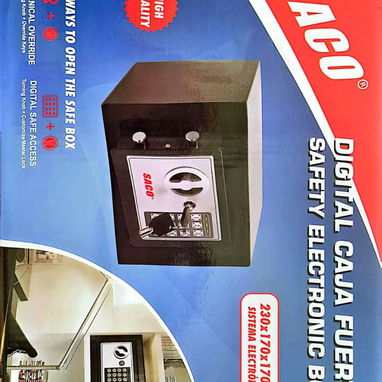 Caja fuerte digital precio 80 usd * Incluye llaves y pernos de instalación * Medidas 17 cm de alto x 17 cm de profunda - 3/3