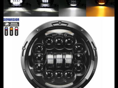 Faros LED redondos universales de 7 pulgadas para autos(americanos, jeep, etc), camiones y motos compatibles. - Img 51643850