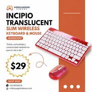 Combo Inalámbrico Incipio Teclado Slim y Mouse Translucent Irisdescent en La Habana - Img 55408720