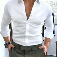 Camisa blanca de vestir semielastizadas - Img 52600513